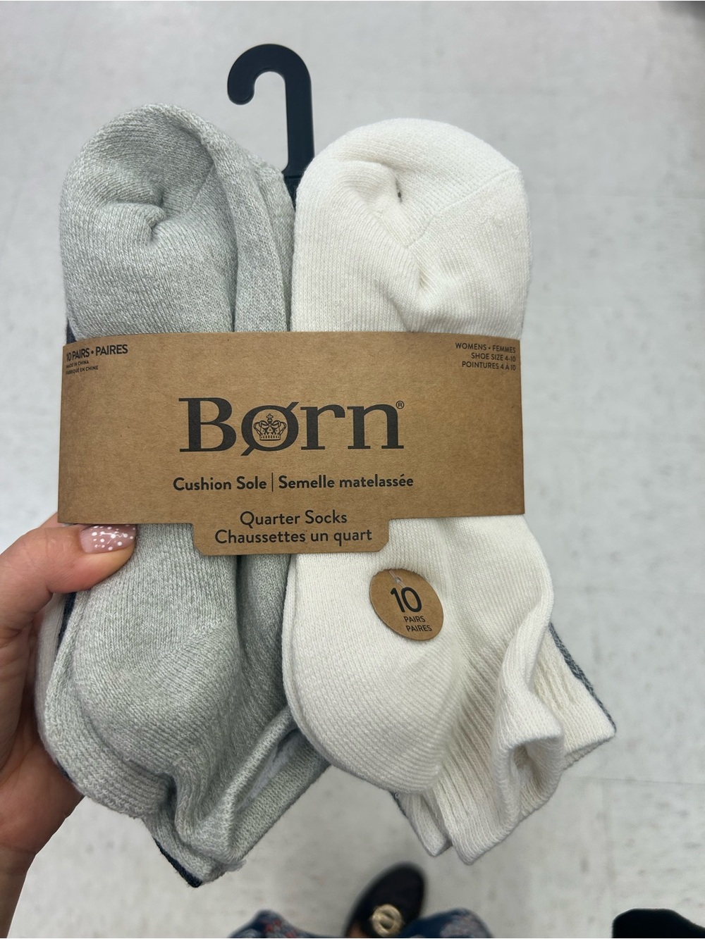 Born women Quarter Cushion Socks 10 pack